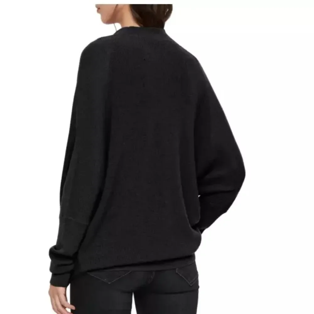 NEW AllSaints Ridley Funnel Neck Wool & Cashmere Sweater in Black size XS#2658 - Picture 2 of 7